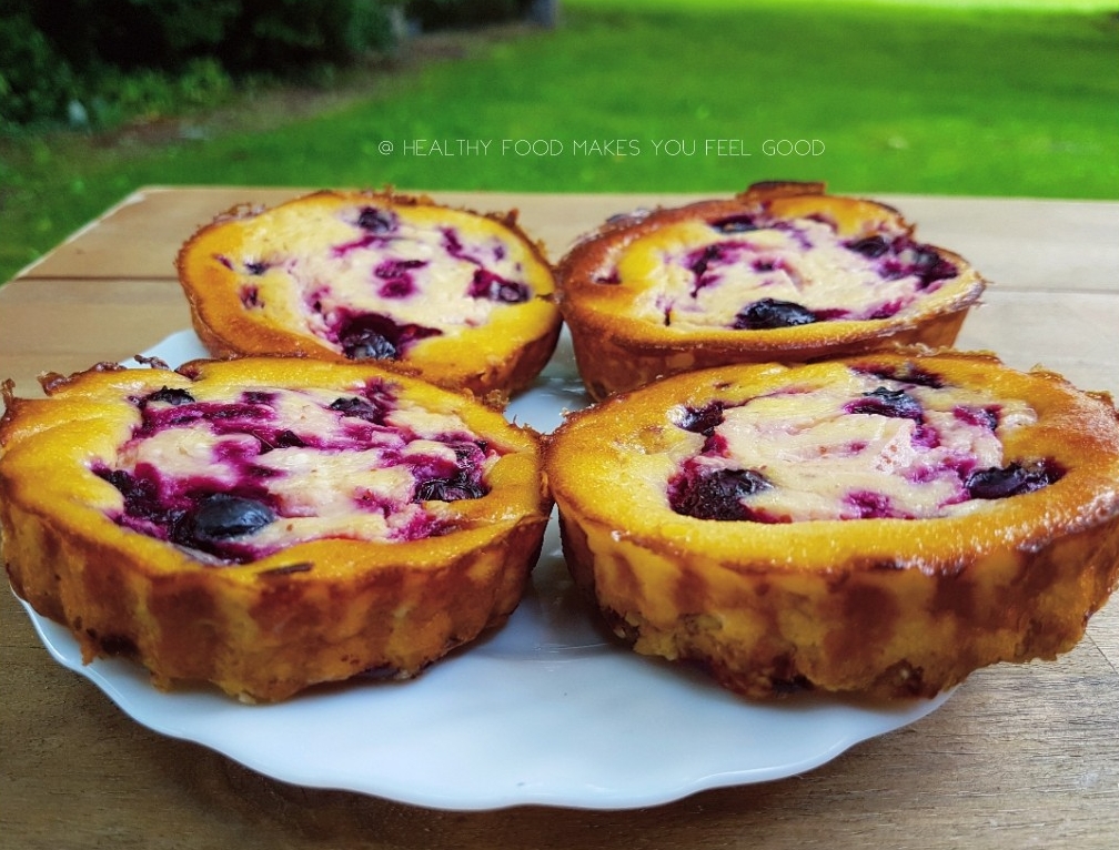 Mini blueberry cheesecakes