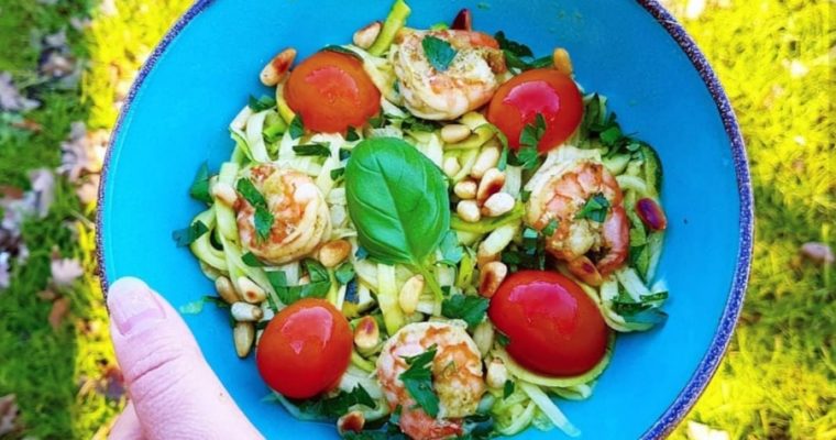 Courgetti met scampi’s