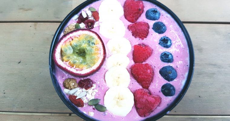 Smoothie bowl met frambozen