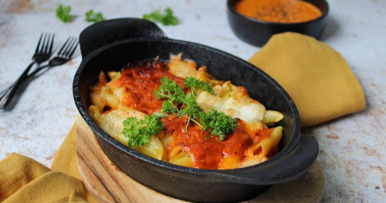 Mac ‘n cheese tikka masala (koken onder foodies)