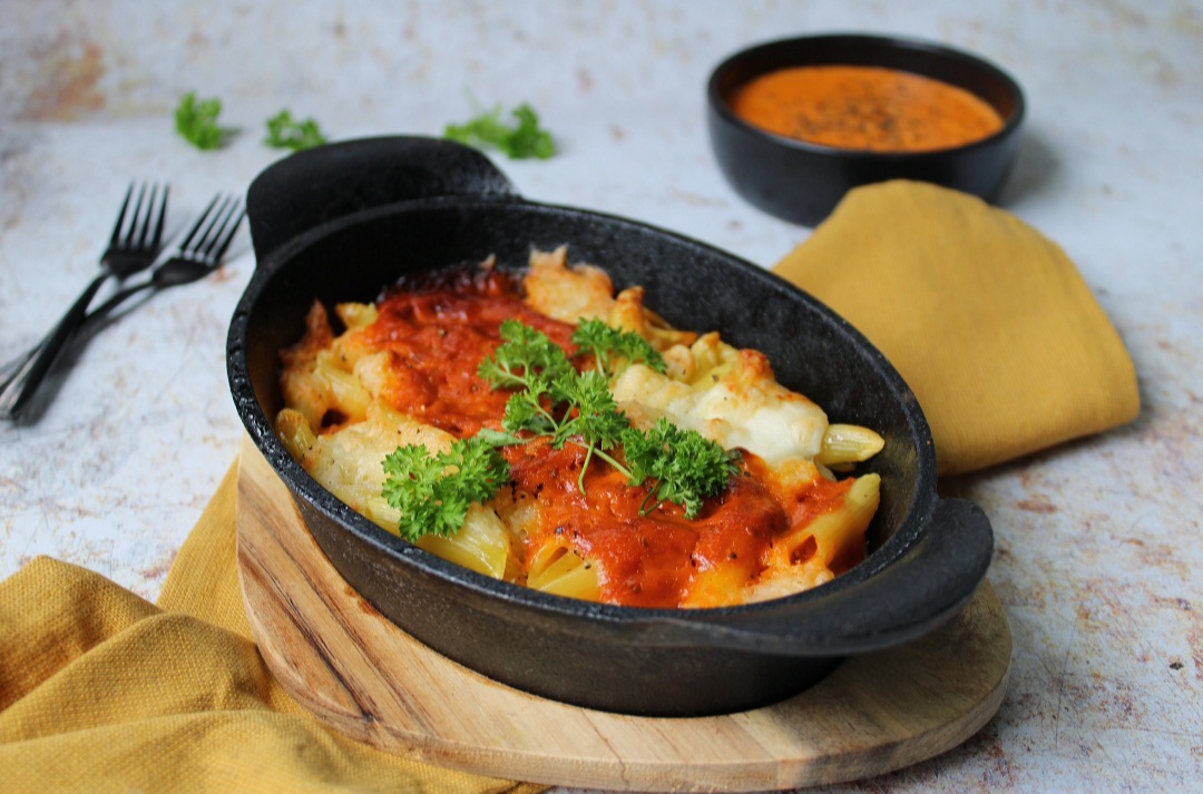 Mac ‘n cheese tikka masala (koken onder foodies)